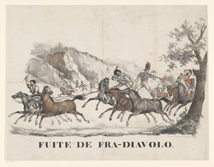 Fra-Diavolo Fuite de Fra-Diavolo uçuşu (nesne üzerindeki başlık) by Anonymous