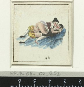 Çift sevişiyor, erkek ve kadın giyinmiş Sekiz erotik sahne (dizi adı) by Anonymous