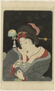 Kadın tırnaklarını keser Musume jûni kagetsu (nesne üzerindeki başlık) Imayô jûni kagetsu no uchi (dizi adı) by Anonymous
