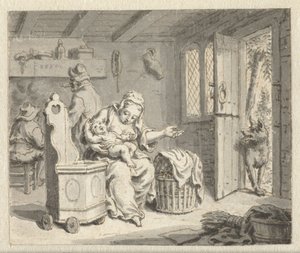 Kurt, Anne ve Çocuk Jean de la Fontaine'in Masalları'nın bir Baskısı için Çizimler için Tasarımlar (serinin adı) by Anonymous