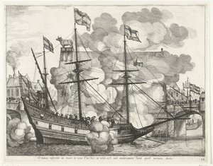 Zeilschip, naar rechts; intocht van Ferdinand te Gent, 1635 (nr. 38) Ey gemi, yeni dalgalar seni tekrar denize getirecek: ama o kadar büyük bir liderin yönetiminde korktuğun hiçbir şey yok (nesne üzerindeki başlık) Diğer denizcilerin muzaffer gemisi by Anonymous