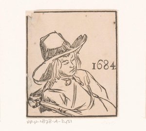 Şapkalı oturan adam by Anonymous