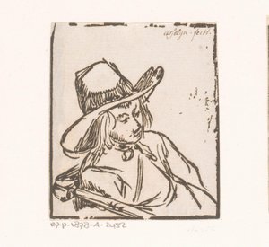 Şapkalı oturan adam by Anonymous