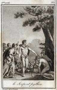 Apollo ve Python yılanı Parnassus Dağı