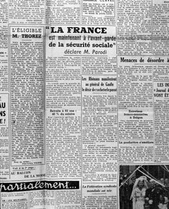 Sosyal güvenlikle ilgili makale: “Fransa artık sosyal güvenliğin ön saflarında yer alıyor, diyor Bay Parodi” 1945 by Anonymous Anonymous