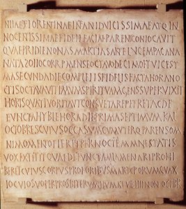 Hıristiyan antik: 4. yüzyılın başlarında vaftiz ve cenaze törenlerinin yönetim yöntemini açıklayan Catania yazıtları. Louvre Müzesi Paris by Anonymous Anonymous