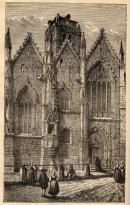Notre-Dame Kilisesi (Notre Dame) Cam - Cam (Ille-et-Vilaine) - “” PATRIE” üzerine gravür - LUCIEN HUARD TARAFINDAN 6 CİLTTE FRANSA