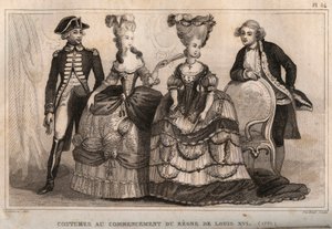 Louis XVI (1775) saltanatının başlangıcındaki kostümler. "" Le Monde