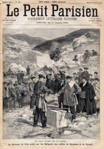 Pireneler geleneği: Baretous ve Roncal vadilerinin delegeleri tarafından alınan barış yemini. 23/07/1893 tarihli “Le Petite Parisien” gazetelerinden biri. by Anonymous Anonymous