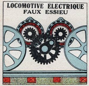 Elektrikli demiryolları: elektrikli bir lokomotifin sahte aksı. 1925