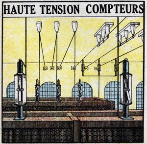 Elektrik hatları: yüksek gerilim sayaçları. 1925