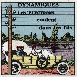 Elektriksel olaylar: dinamik olaylar. Elektronlar elektrik tellerinden akar. 1925