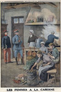 Birinci Dünya Savaşı 1914-1918 (14-18 Savaşı). Kışla mutfaklarında yemek hazırlayan kadınlar. Patates corvee
