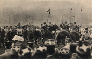 Birinci Dünya Savaşı 1914-1918: Fransa cumhurbaşkanı Raymond Poincare (1860-1934) ve konsey başkanı Georges Clemenceau
