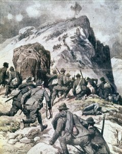 Birinci Dünya Savaşı: “” İtalyan Alp avcıları (alpino veya alpini) Cauriol