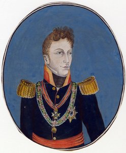 Gebhard Leberecht von Bluecher (Blucher) (1742-1819) prens de Wahlstatt ve general prussien - Anonim - c. 1800 - Kağıt üzerine suluboya - 17,4x14,2 - Özel Koleksiyon by Anonymous Anonymous