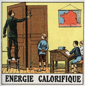 Isı enerjisi: sınıfta bir öğretmen açık bir kapının yanında bir mum tutar. 1925