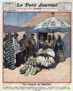 Siyah Afrika ülkelerinde adalet yaptırımı ve feminizm: Güney Afrikalı bir kral, karar vermeden önce kadınlarına danışıyor. 18/12/1921 Koleksiyon privee