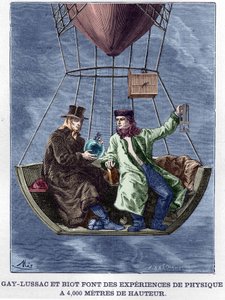 Louis-Joseph Gay-Lussac (Louis Joseph Gay Lussac) ve Biot, 4.000 metre yükseklikte fizik deneyleri yapıyorlar - “Album de la Science; ünlü bilim adamları; Büyük keşifler””” 1896. by Anonymous Anonymous