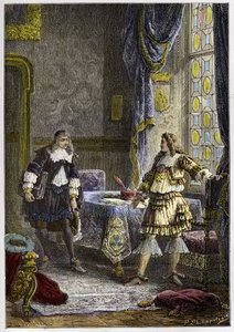 Louis XIV, Nicolas Fouquet'i görevden alıyor - Louis XIV, Maliye Müfettişi Nicolas Fouquet'yi görevden alıyor - “” L'histoire de France tellee a mes grandenfants”dan gravür - Francois Guizot - 1872-1876 by Anonymous Anonymous