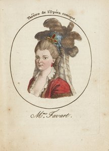 Madam Justine Favart (1727-1772) par Anonim, 18. yüzyıl sonu. - Bakır gravür, sulu boya - Özel Koleksiyon by Anonymous Anonymous