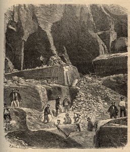 Saint-Genies (Saint Genies) mermer ocakları - Dordogne - “” PATRIE” üzerine gravür - AÇIKLAMA PINTUREQUIREQUE DE LA FRANCE EN 6 CİLT LUCIEN HUARD TARAFINDAN - 19. yüzyıl sonu by Anonymous Anonymous