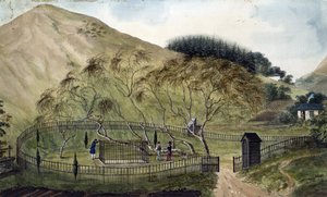 Napolyon'un St. Helena'daki Mezar Yeri - Anonim - 1833 - Kağıt üzerine suluboya - 67,6x115,3 - Özel Koleksiyon by Anonymous Anonymous