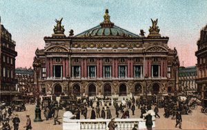 Paris: Charles Garnier (1825-1898) tarafından yapılan Opera cephesinin ve Place de l