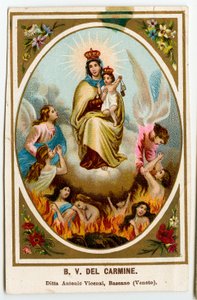 Dindar görüntü: Our Lady of Mount Carmel (kromolitografi) by Anonymous Anonymous