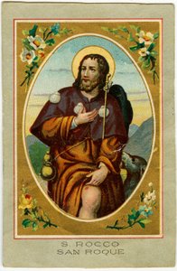 Dindar görüntü: San Rocco vebaya karşı çağrıldı (kromolitografi) by Anonymous Anonymous