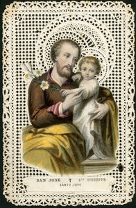 Dindar görüntü: Aziz Joseph ve İsa (gravür) by Anonymous Anonymous