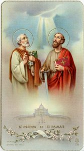 Dindar görüntü: Havariler Peter ve Paul (kromolitografi) by Anonymous Anonymous
