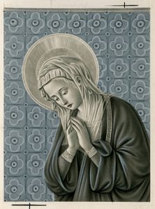 Dindar görüntü: Meryem Ana (baskı) by Anonymous Anonymous