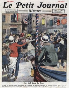 14 Temmuz Ulusal Parti münasebetiyle Paris sokaklarında popüler balolar. Resim 17/07/1921 tarihli “Le petit dergi şanlı”dan alınmıştır. Özel koleksiyon by Anonymous Anonymous