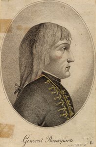 ""Genel Napolyon Bonapart (1769-1821) Portresi"" Anonim gravür 1796 Dim 19,2x12,5 cm Özel Koleksiyon by Anonymous Anonymous
