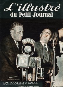Franklin Delano Roosevelt (1882-1945) ve Alfred Mossman “” Alf”” Landon (1887-1987), Amerika Birleşik Devletleri Başkanlığı