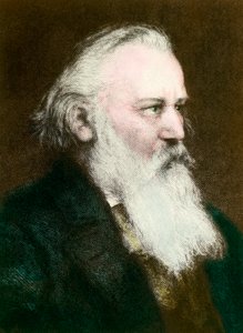 Johannes Brahms (1833-1897), Alman bestecinin portresi”” 19. yüzyıl Özel koleksiyonunun gravürü by Anonymous Anonymous