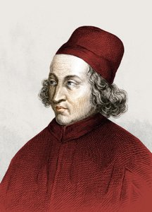 Fransız Marsile Ficin (1433 - 1499) olarak adlandırılan Marsilio Ficino'nun portresi, 18. yüzyıla ait gravür. by Anonymous Anonymous