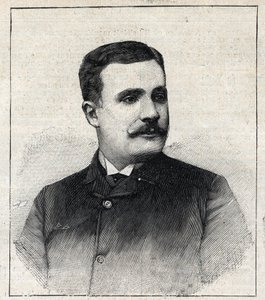 Pierre Decourcelle, Fransız yazar (1856-1926) portresi. “” Le Petro Parisien” de gravür by Anonymous Anonymous