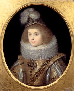 Navarre kralının sarayından genç bir kızın portresi. anonim resim by Anonymous Anonymous