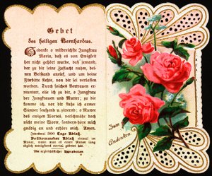 Aziz Bernard Pious imajına hitap eden dua. Kartpostal. 20. yüzyılın başı. Özel koleksiyon by Anonymous Anonymous