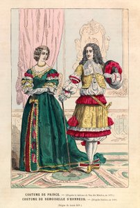 Louis XIV (1638-1715) döneminde prens kostümü ve nedime kostümü - özel koleksiyon by Anonymous Anonymous