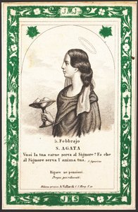 Aziz Agatha Dindar imajının temsili. Kartpostal. 20. yüzyılın başı. Özel koleksiyon by Anonymous Anonymous