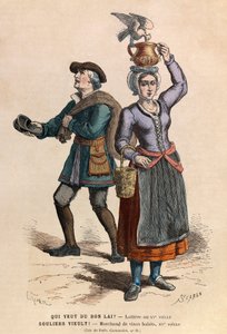 Sellers of milk and second hand clothes 15th Century - private collection by Anonymous Anonymous