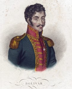 Simon Bolivar (1783-1830) - Anonim - 1825 - Gravür, suluboya - 16,6x12 - Özel Koleksiyon by Anonymous Anonymous