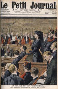 Steinheil davası: Marguerite Steinheil (1869-1954) kararın okunmasını dinliyor - Le Peiny Journal, Kasım 1909 by Anonymous Anonymous