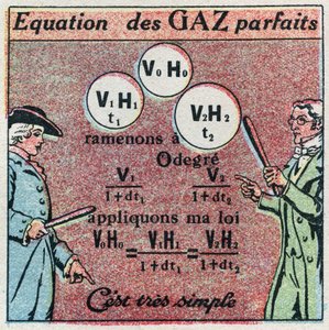 Sıcaklık ve genleşme: Louis-Joseph Gay-Lussac yasası (Louis Joseph Gay Lussac) (1778-1850) ve Edme Mariotte yasası (yaklaşık 1620-1684) yoluyla elde edilen mükemmel gaz denklemi. 1925