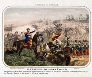 Solferino Savaşı (24 Haziran 1859) - Anonim - 1859 - Renkli litografi - 40,1x28,1 - Özel Koleksiyon by Anonymous Anonymous