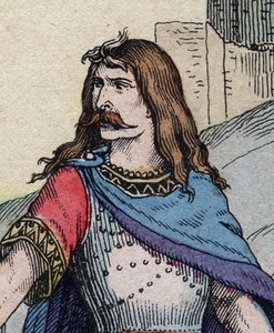 Galyalı şef Vercingetorix (72-46 BC) - gravür by Anonymous Anonymous