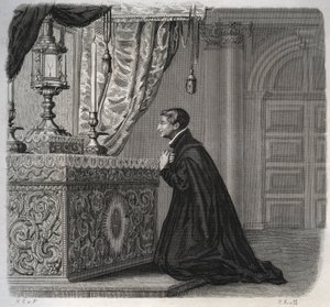 İtalyan Cizvit Louis de Gonzague (San Luigi Gonzaga) (1568-1591) dua ederken. 1846
